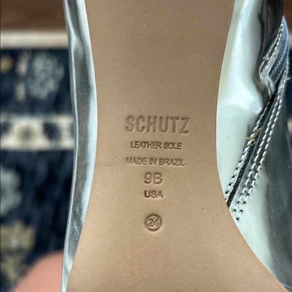 SCHUTZ Silver Heeled Boots with Metallic Finish - Picture 7 of 9